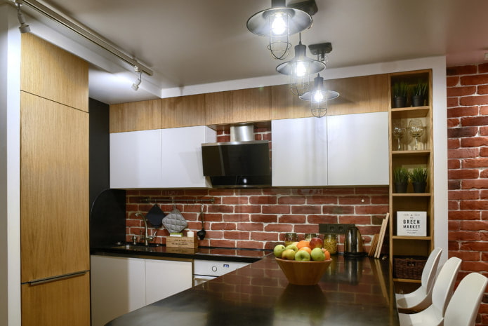 soffitto beige in cucina