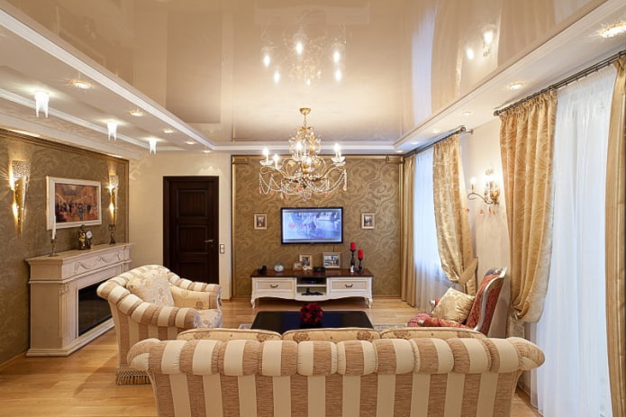 struttura del soffitto beige nell'ingresso
