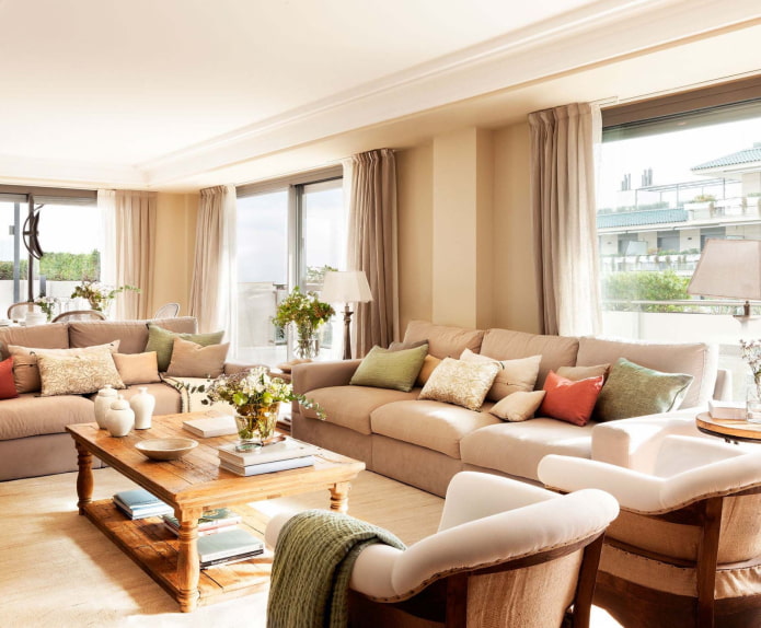 soggiorno beige in casa