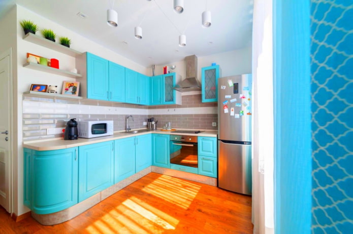 pavimento per l'interno della cucina in turchese