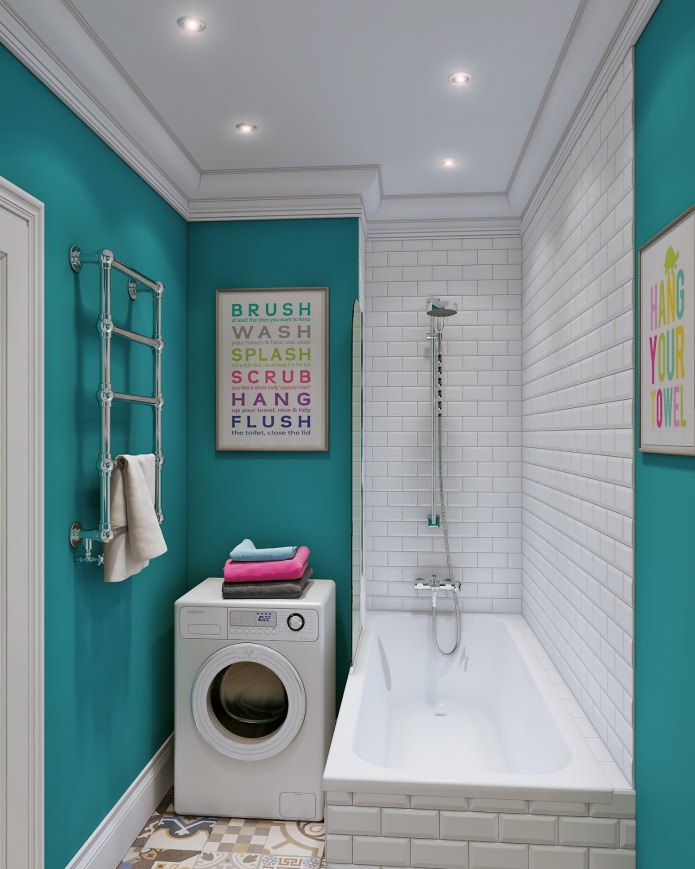 bagno bianco e turchese