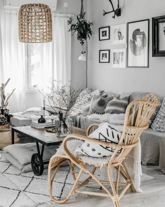 Boho scandinavo negli interni