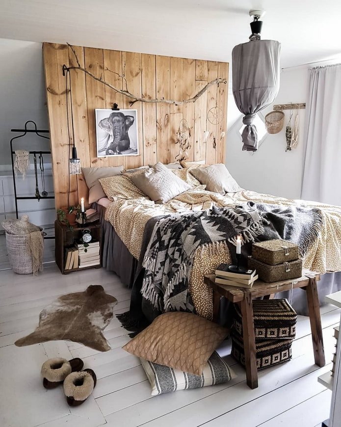 camera da letto in stile boho