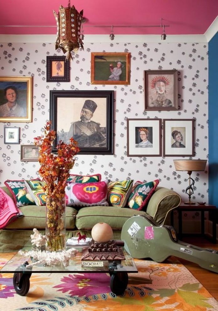 arredamento soggiorno boho