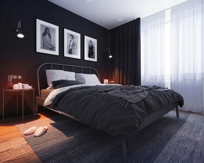 Progetto della camera da letto in una Brezhnevka
