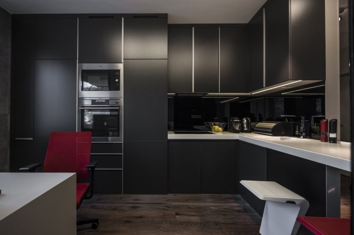 cucina nera in stile moderno