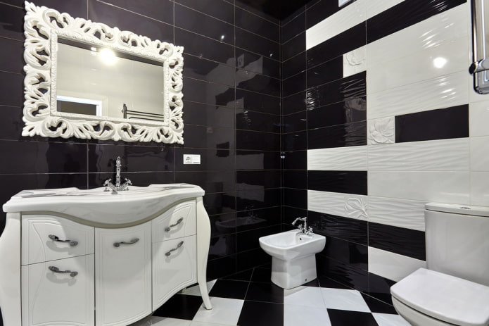 finitura del bagno a contrasto