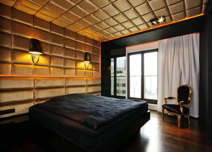 combinazione di colori nell'interno della camera da letto