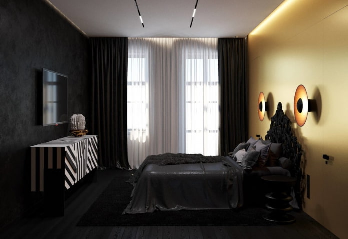 decorazione camera da letto nera