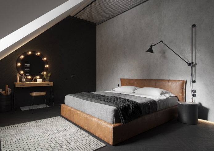 combinazione di colori nell'interno della camera da letto