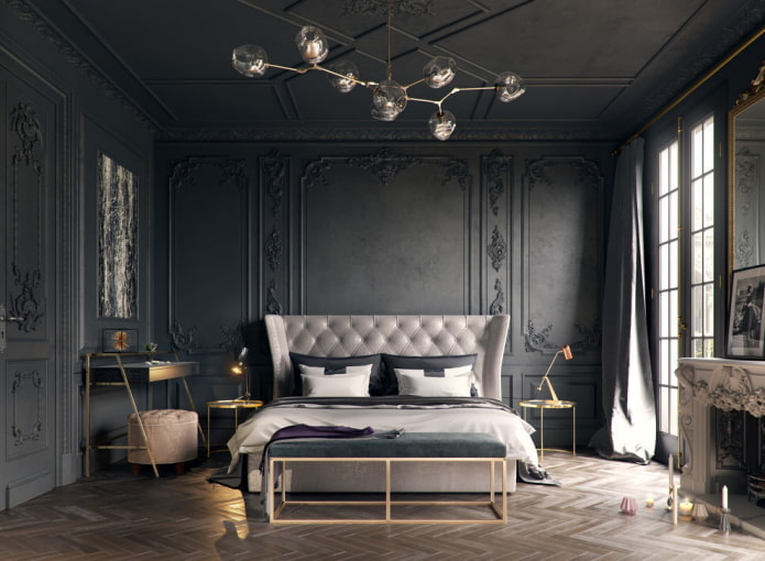 decorazione camera da letto nera