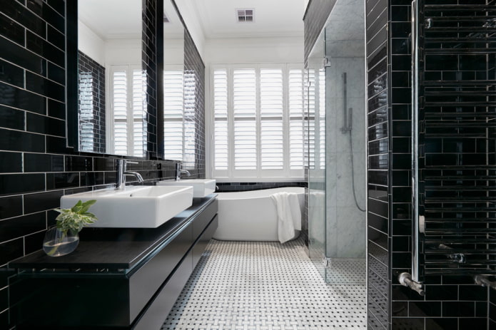 mobiletto da bagno nero