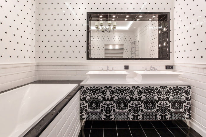 bagno bianco e nero