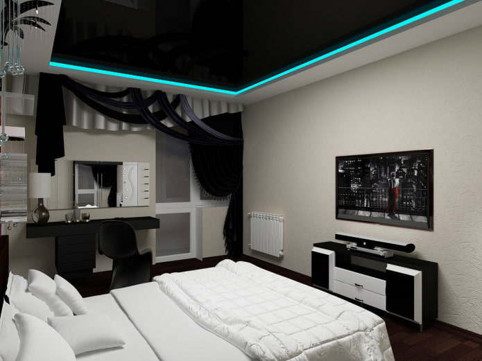 soffitto teso nero con retroilluminazione