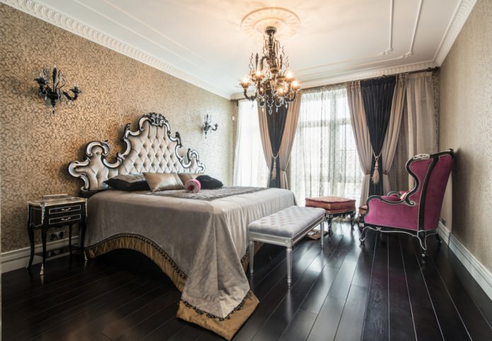 parquet nero in camera da letto