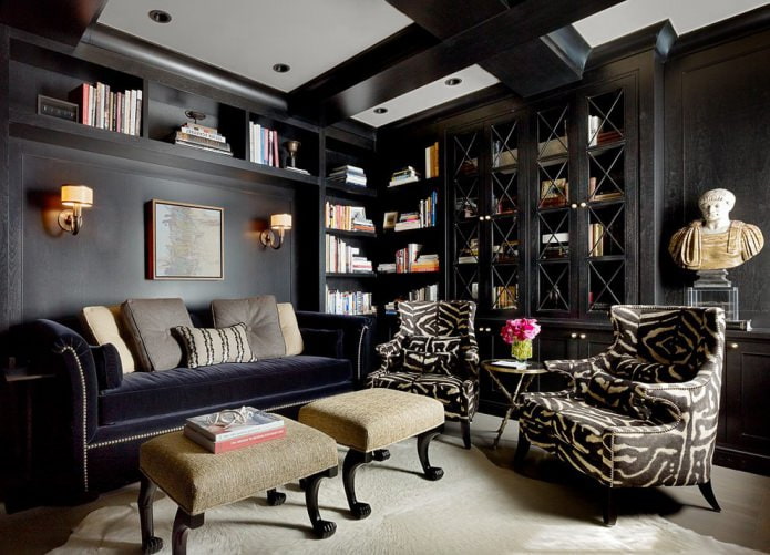 Soffitto nero e grigio