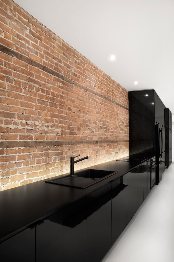 cucina nera lucida