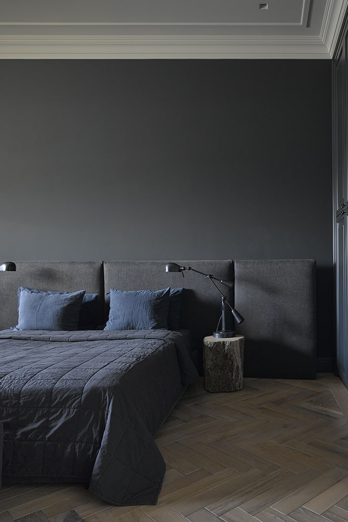 pareti nere in camera da letto