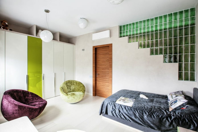 decorazione da parete in mattoni di vetro