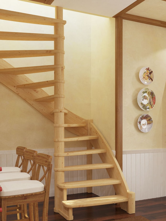 scala girevole in legno