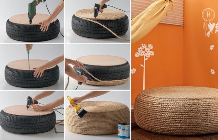 pouf di pneumatici