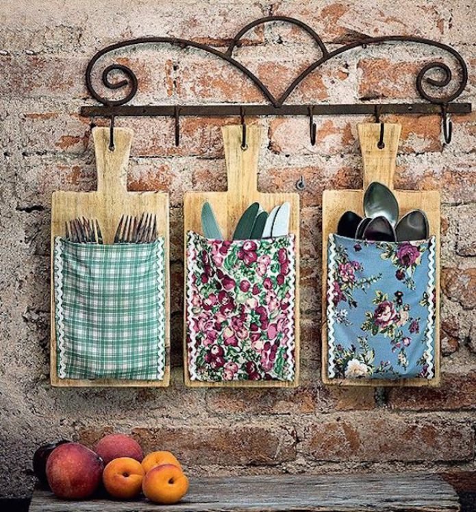 idea per riporre gli utensili da cucina in stile country