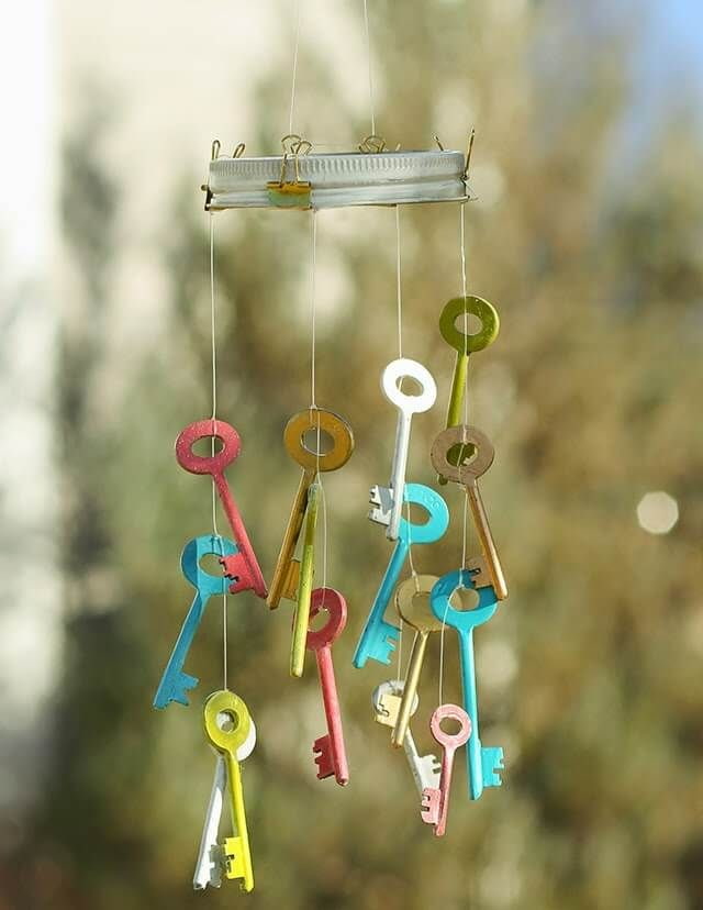 Carillon a vento con chiavi
