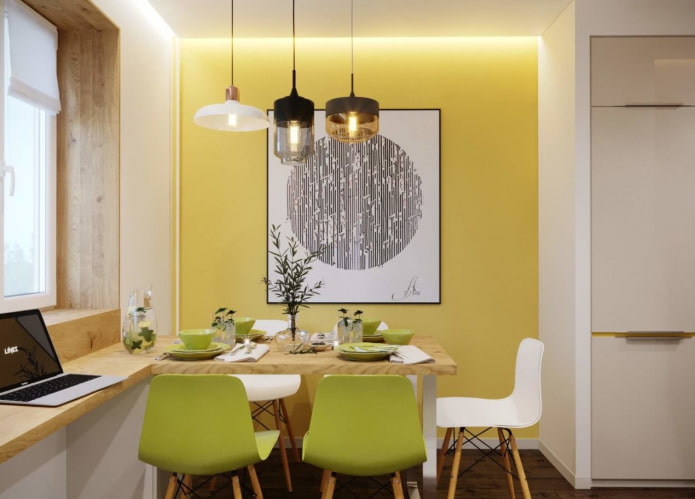 design della parete della zona pranzo