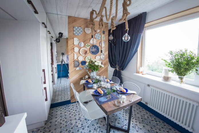 design della parete della sala da pranzo