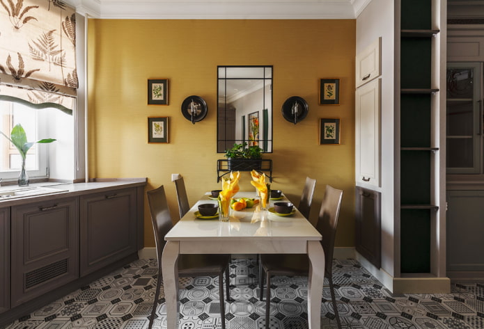 design della parete della zona pranzo