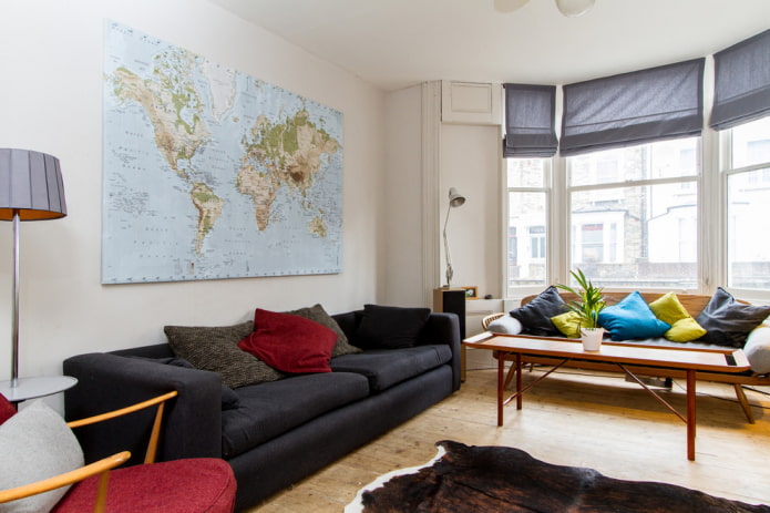 Mappa del mondo all'interno