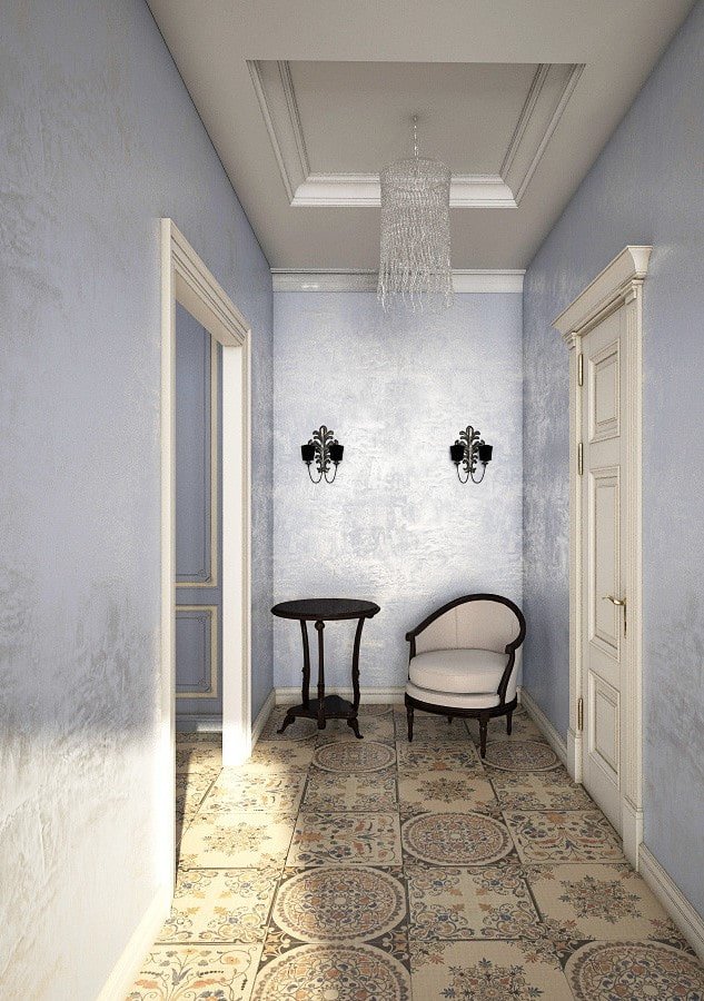 intonaco all'interno del corridoio