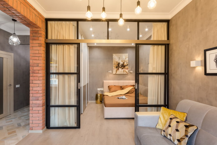 parete divisoria negli interni in stile loft