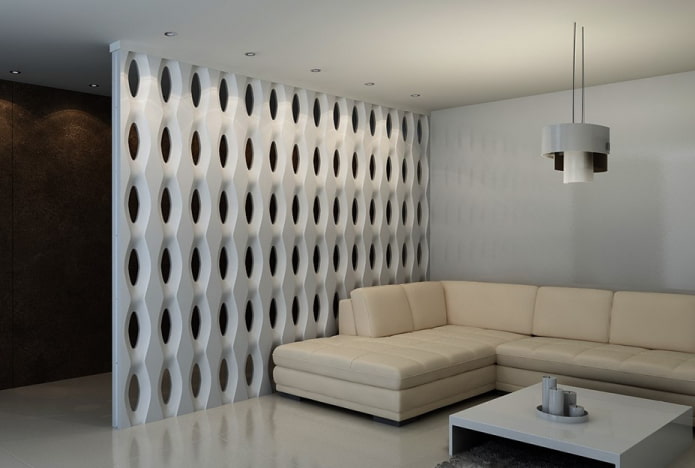 Pareti divisorie 3D per interni