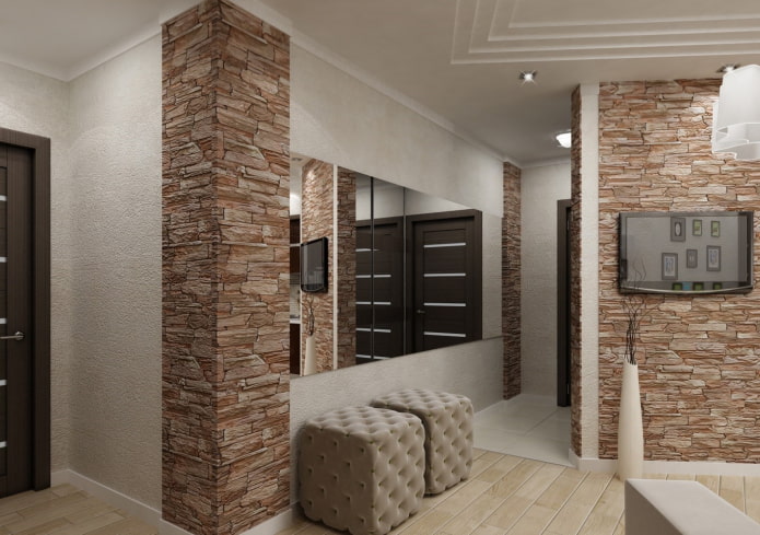 rifinitura in pietra decorativa di un angolo all'interno
