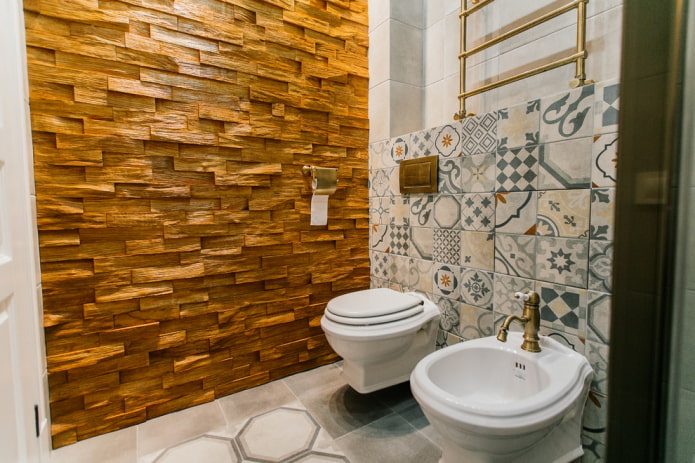 rifinitura decorativa in pietra nel WC