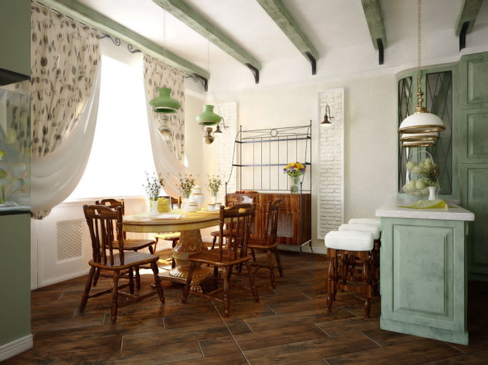 casa in stile country con sala da pranzo