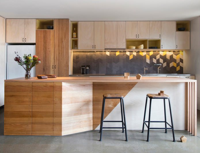 facciate in legno in cucina