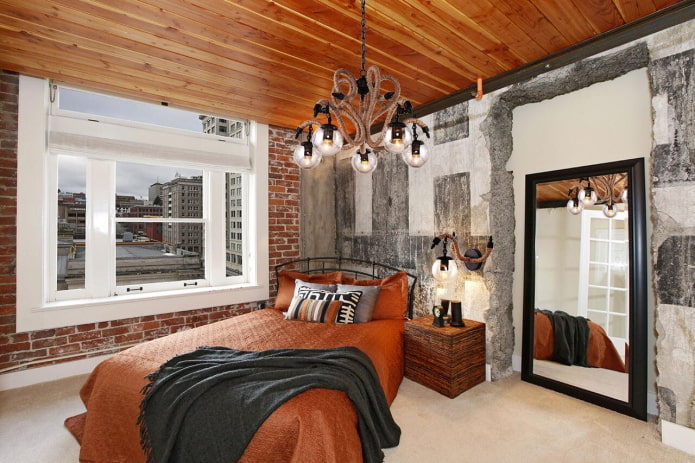 soffitto in legno in stile loft