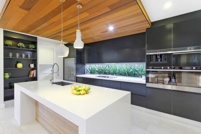 soffitto in legno in stile moderno