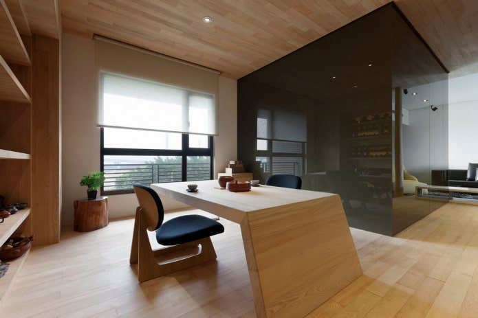 soffitto in legno in stile minimalista