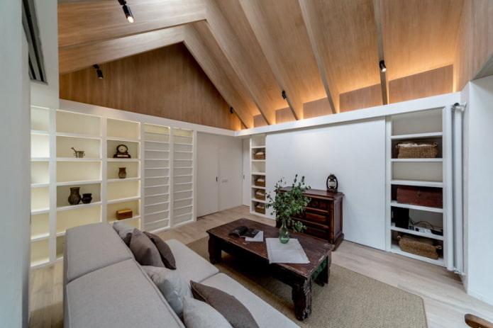soffitto in legno in mansarda