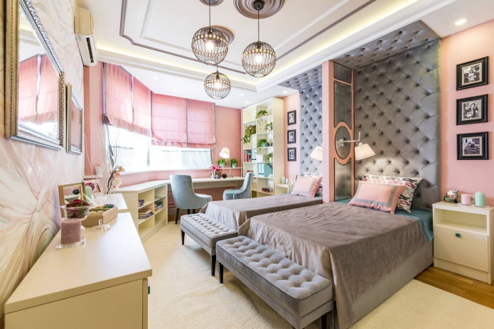 Design classico grigio e rosa