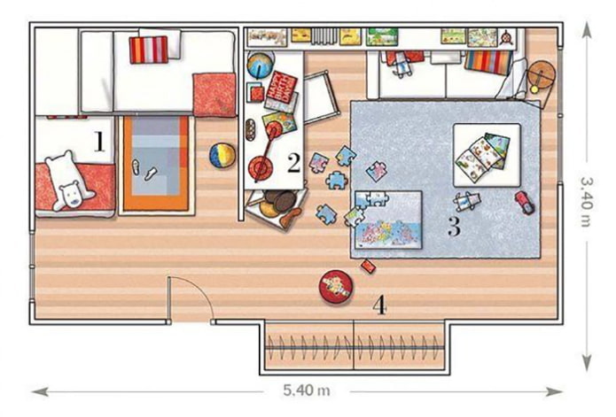 disposizione della cameretta per 2 bambini bambini