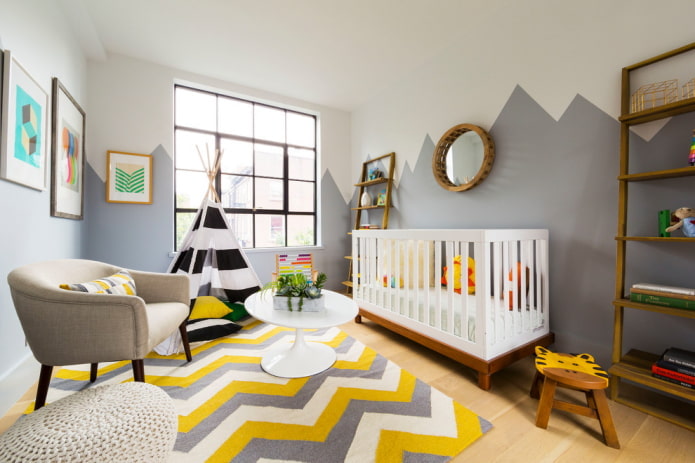 decorazioni e tessuti per l'interno della cameretta del bambino