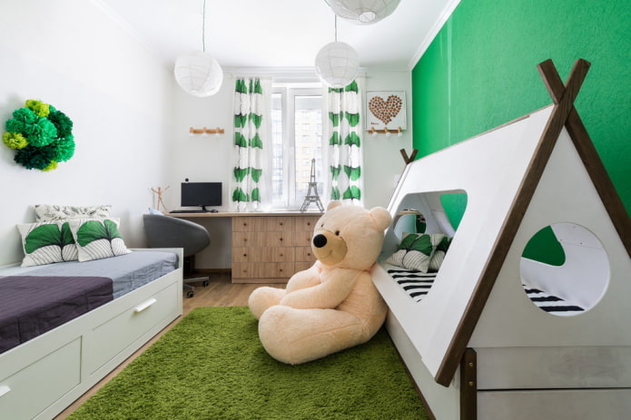 camera per bambini con due letti diversi
