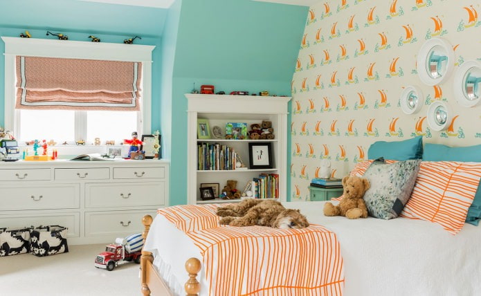 Colore Tiffany all'interno della cameretta dei bambini