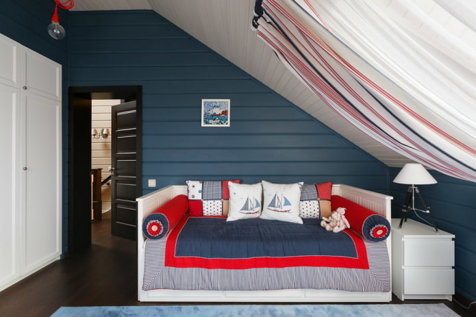 design della cameretta per bambini in stile marino