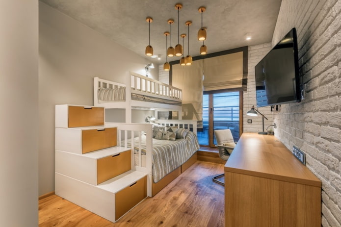 decorazione della cameretta per bambini in stile industriale