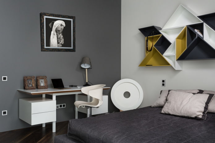 interno della cameretta per adolescenti in stile loft